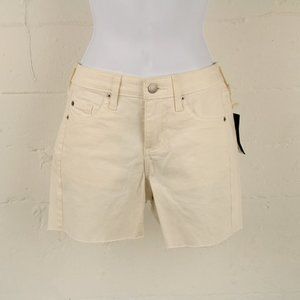 Women's Mid-Rise Raw Hem Boyfriend Jean Shorts Universal Thread Off White Size 0